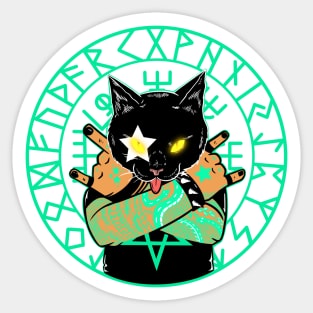 Metal Head Cat Sticker